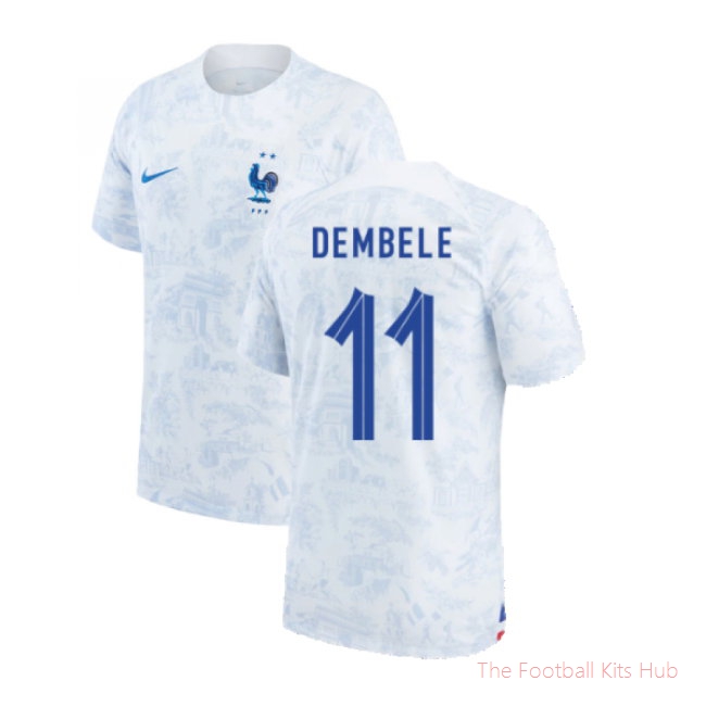 2022-2023 France Away Shirt (DEMBELE 11)-unisoccer store